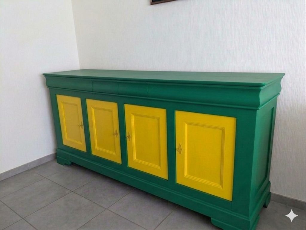 Buffet relooké aux couleurs du FC Nantes — Blanch'ART