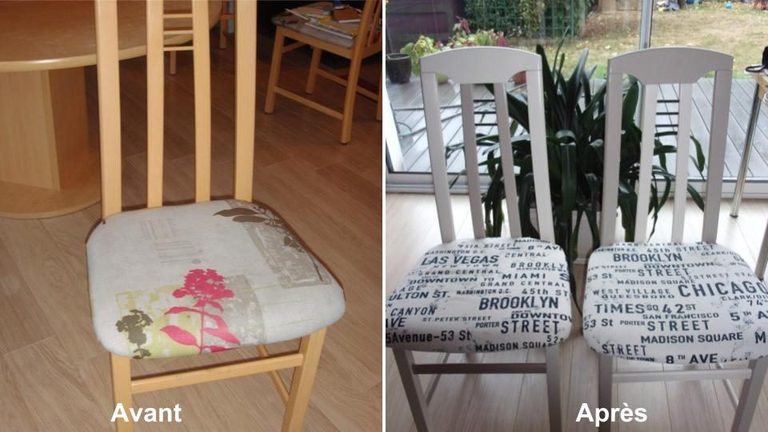Chaises avant/après relooking — Blanch'ART